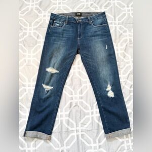 Paige Brigitte Mid-rise Distressed Boyfriend Jeans Size 27